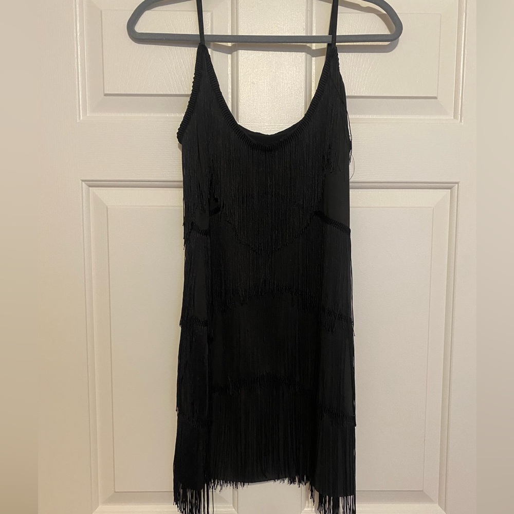 Black fringe dress from boutique- NWOT